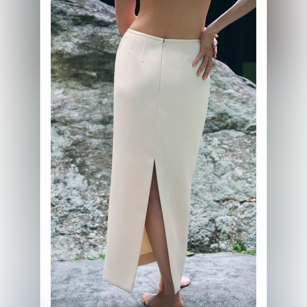 NWT Zara ZW Collection Satin Pencil Skirt Size Xs - Picture 8 of 16